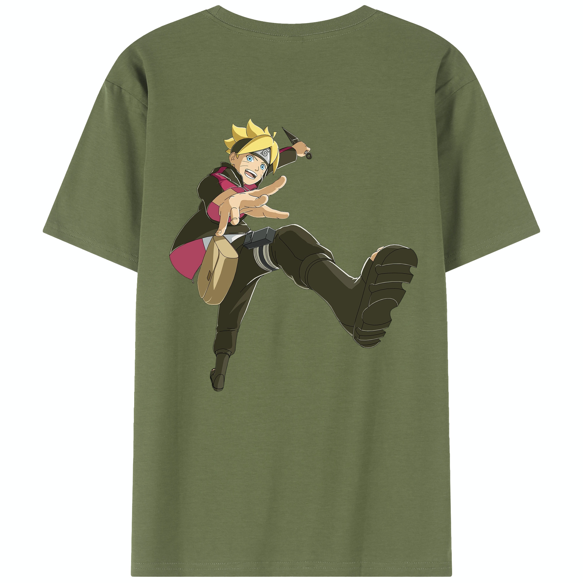 （画像用） NARUTO -ナルト- うずまき ボルト Uzumaki Boruto 綿100％半袖Tシャツ（背面プリント）
